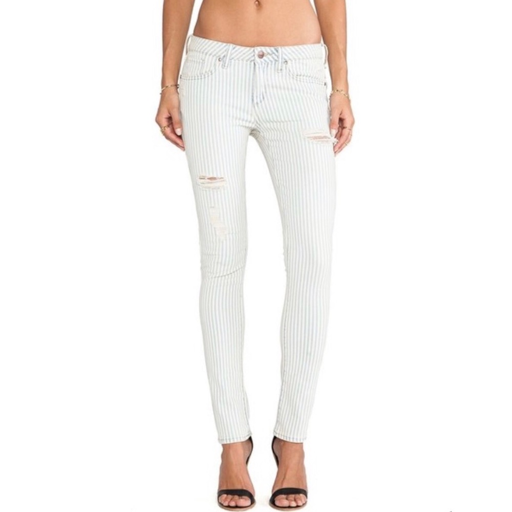 Greywire Railroad Stripe Vapor Distressed Jeans